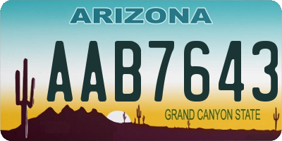 AZ license plate AAB7643