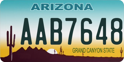 AZ license plate AAB7648