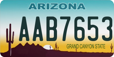 AZ license plate AAB7653
