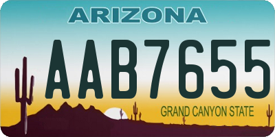 AZ license plate AAB7655