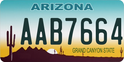 AZ license plate AAB7664