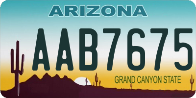 AZ license plate AAB7675