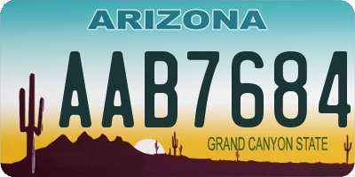 AZ license plate AAB7684