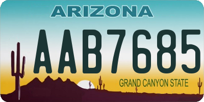 AZ license plate AAB7685