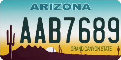 AZ license plate AAB7689
