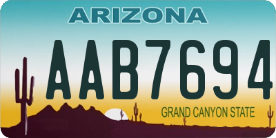 AZ license plate AAB7694