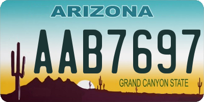 AZ license plate AAB7697