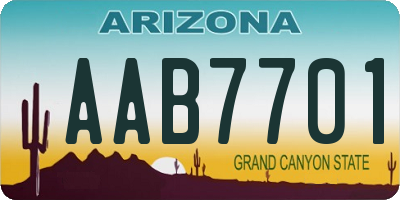 AZ license plate AAB7701