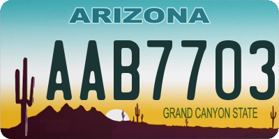 AZ license plate AAB7703