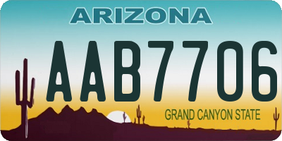 AZ license plate AAB7706