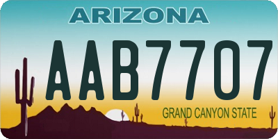 AZ license plate AAB7707