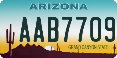 AZ license plate AAB7709