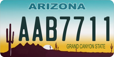 AZ license plate AAB7711