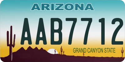 AZ license plate AAB7712