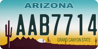 AZ license plate AAB7714