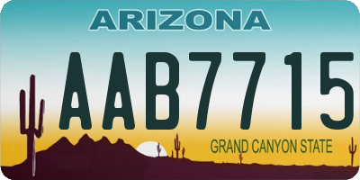 AZ license plate AAB7715