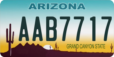 AZ license plate AAB7717