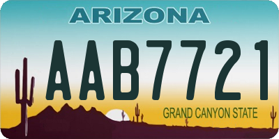 AZ license plate AAB7721