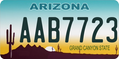AZ license plate AAB7723