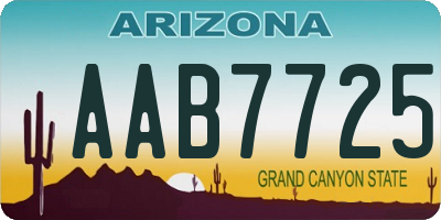AZ license plate AAB7725