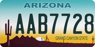 AZ license plate AAB7728