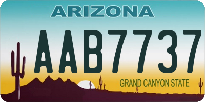 AZ license plate AAB7737