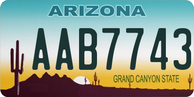 AZ license plate AAB7743