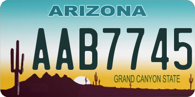 AZ license plate AAB7745