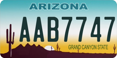 AZ license plate AAB7747