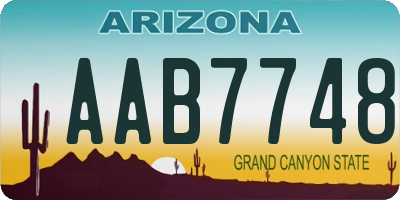 AZ license plate AAB7748