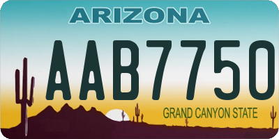 AZ license plate AAB7750