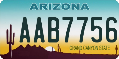 AZ license plate AAB7756