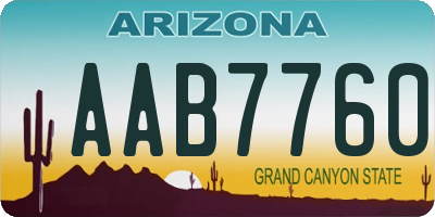 AZ license plate AAB7760