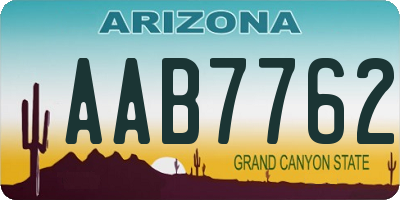 AZ license plate AAB7762