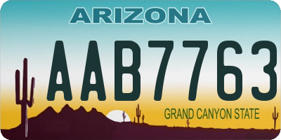 AZ license plate AAB7763