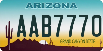 AZ license plate AAB7770