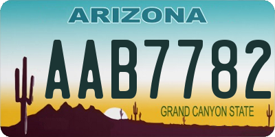 AZ license plate AAB7782