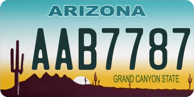 AZ license plate AAB7787