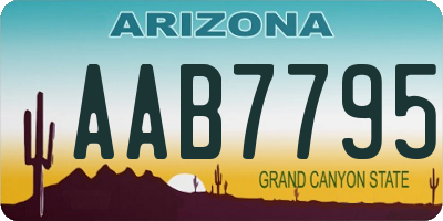 AZ license plate AAB7795