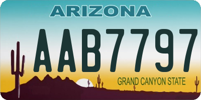 AZ license plate AAB7797