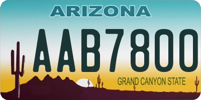 AZ license plate AAB7800