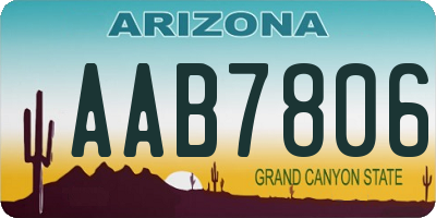 AZ license plate AAB7806