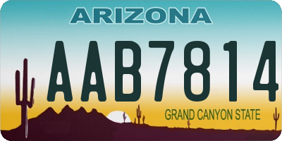 AZ license plate AAB7814