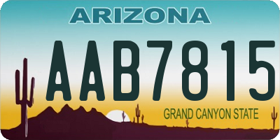 AZ license plate AAB7815