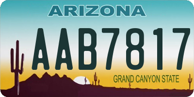 AZ license plate AAB7817