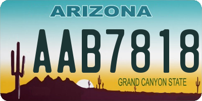 AZ license plate AAB7818