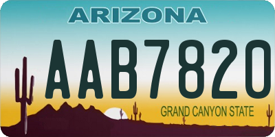 AZ license plate AAB7820