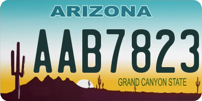 AZ license plate AAB7823