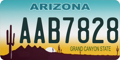 AZ license plate AAB7828