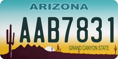 AZ license plate AAB7831